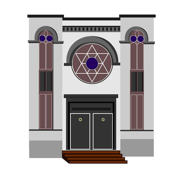 Vecteur synagogue étoile à six branches