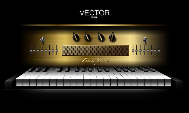 Vecteur synthétiseur virtuel réaliste pour les studios d'enregistrement. piano. .