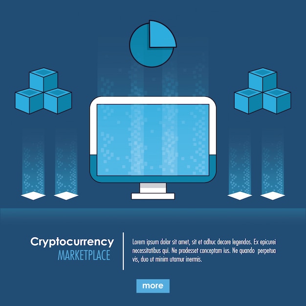 Vecteur système de crypto-monnaie et bannière de marché