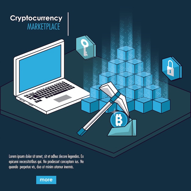 Système De Crypto-monnaie Et Bannière De Marché