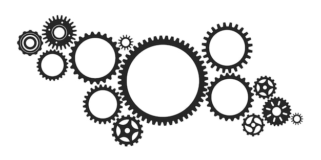 Système D'engrenage Connecté Roues Dentées Machine Moteur Mécanisme Abstrait Technologie