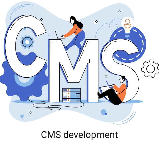 Système de gestion de contenu numérique Métaphore du logiciel de développement CMS Système d'information ou programme informatique permettant d'organiser un processus collaboratif de création d'édition et de gestion de logiciel en réseau