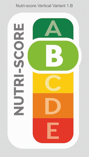 Système de notation Nutriscore Niveau de sucre dans les aliments Boissons Étiquette de marque Variante verticale 2 B