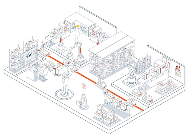 Systèmes d'automatisation de la logistique intelligente avec des robots autonomes et des véhicules à moteur automatique