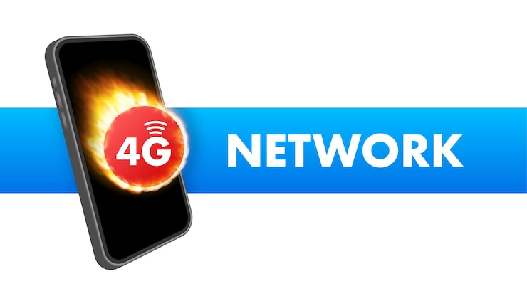 Vecteur systèmes sans fil réseau 4g et réseau de communication internet illustration vectorielle