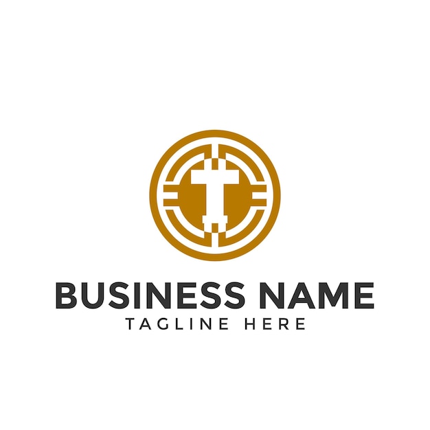 T blockchain et logo crypto lettre blockchain logo logo crypto l'icône et le symbole de la monnaie numérique