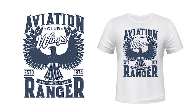 T-shirt Aigle Oiseau Du Club D'aviation