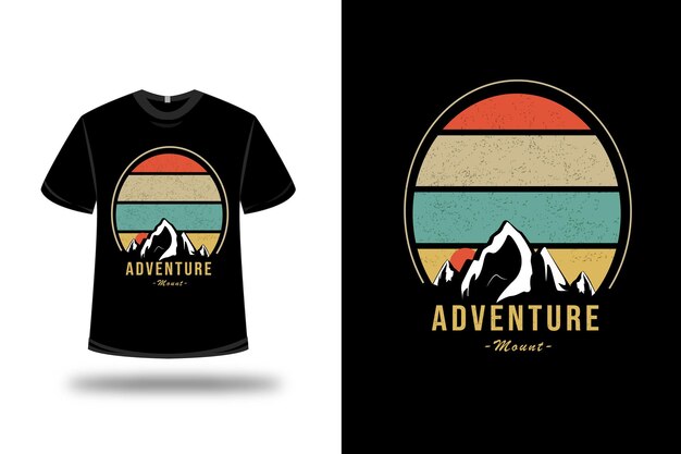 T-shirt Aventure Monture Sur Orange Et Jaune Vert