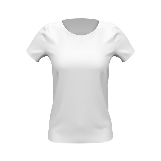 Vecteur t-shirt blanc femme basique