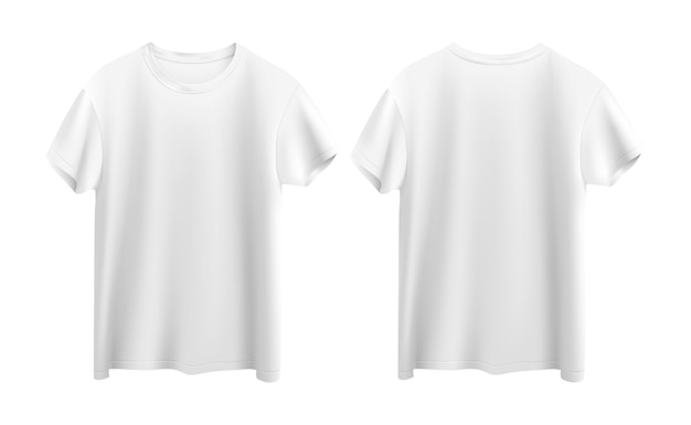 T-shirt Blanc. Avant Et Arrière. Fond Blanc. Banque D'Images et