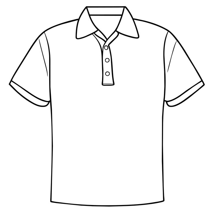 Vecteur t-shirt blanc pour modèle ou illustration de t-shirt dessinée à la main