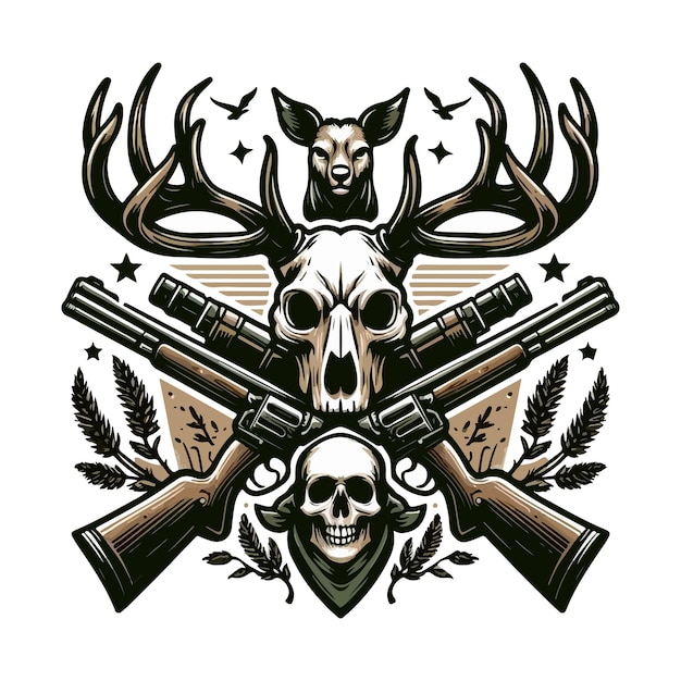 Vecteur t-shirt de chasse et conception du logo