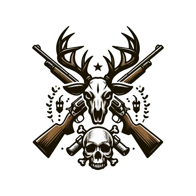 Vecteur t-shirt de chasse et conception du logo