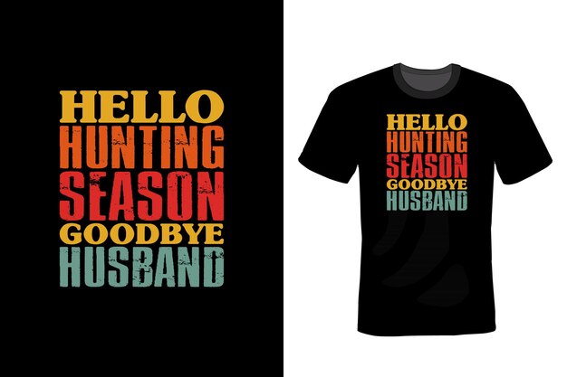 T-shirt De Chasse Design Typographie Vintage