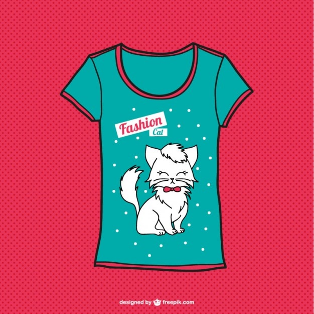 T-shirt De Chat Vecteur Libre