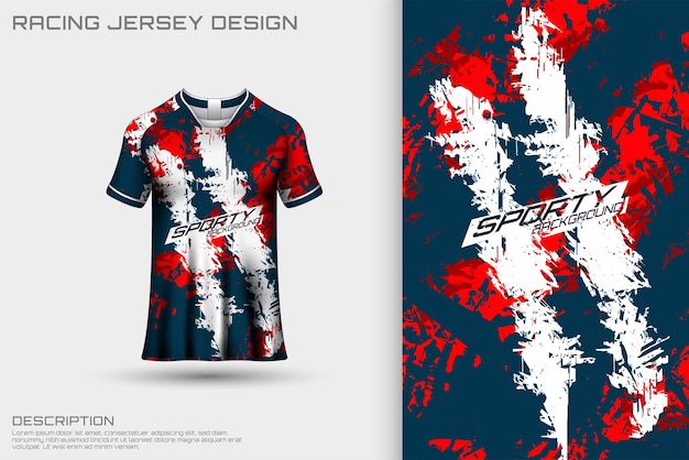 T-shirt De Conception De Maillot De Sport Texturé Abstrait Pour La Course, Le Football, Les Jeux, Le Motocross, Le Cyclisme.