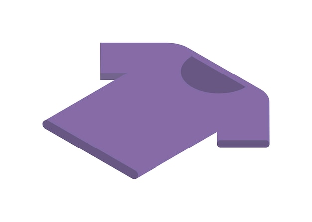 T-shirt décontracté violet violet minimaliste à manches courtes allongé isométrique 3d icône illustration vectorielle Simple moderne quotidien mâle femelle adolescent vêtements Shopping vente discount commerce de détail