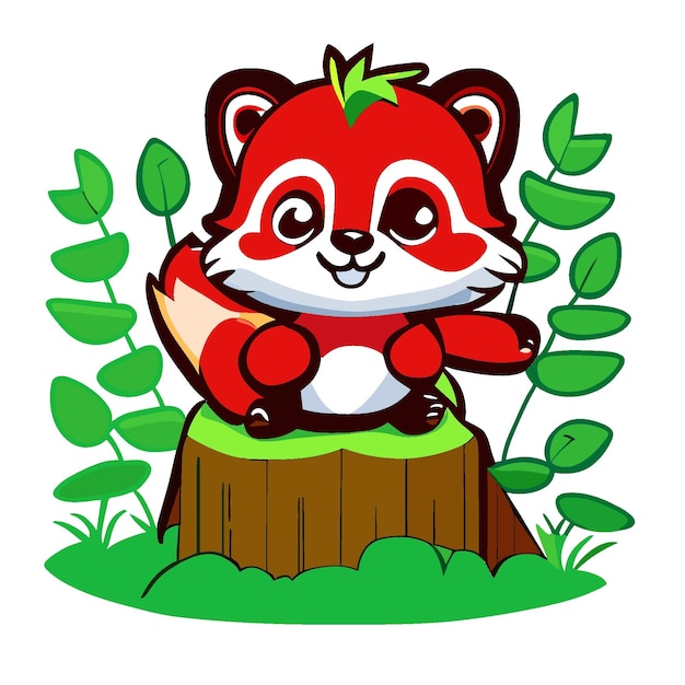 Vecteur le t-shirt du pays des merveilles recouvert de mousse du panda rouge