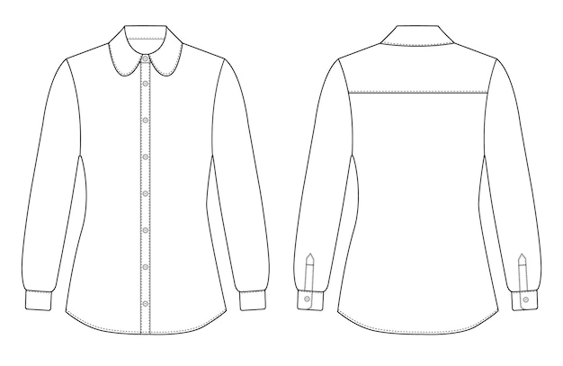 T-shirt formel à manches longues pour femmes modèle Cad pour femmes illustration vectorielle