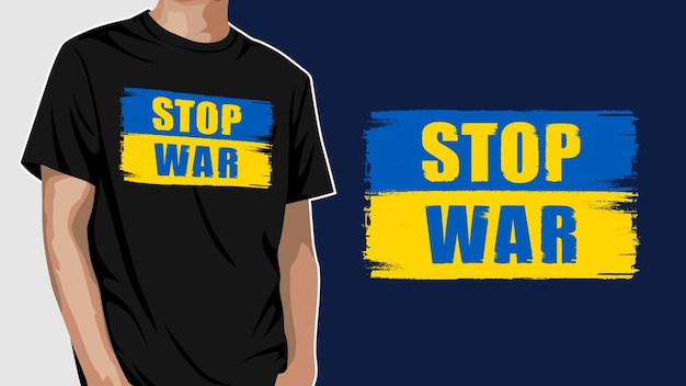 Vecteur t-shirt graphique stop war ukraine