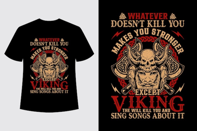 Vecteur t-shirt de guerre viking design de t-shirt de bataille viking