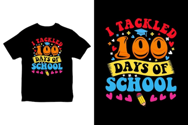 Vecteur t-shirt happy 100 days of school, school 100th day, back to school