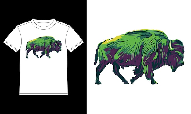 T-shirt à Illustration De Bison D'amérique