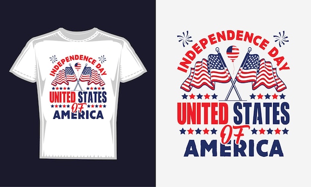 Vecteur t-shirt jour de l'indépendance des états-unis d'amérique