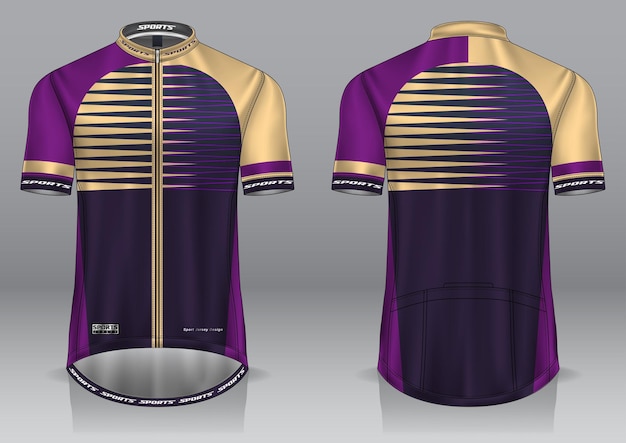 T-shirt Maillot De Cyclisme Design Uniforme Vue Avant Et Arrière