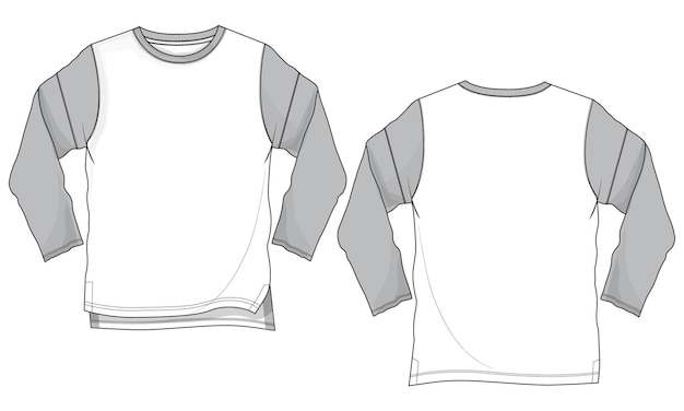 T-shirt Mode Technique Croquis Plat Modèle D'illustration Vectorielle