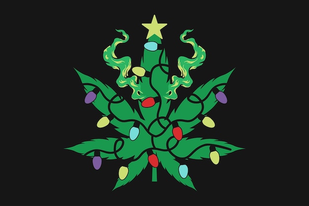 T-shirt de Noël Cannabis Weed Marijuana