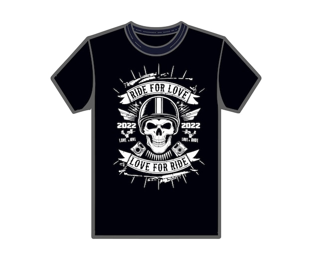 un t-shirt noir avec un crâne qui dit amour pour amour