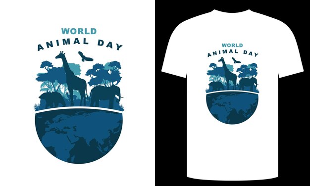 T-shirt plat d'illustration de la Journée mondiale de la faune