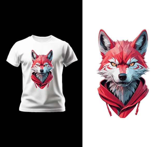 Vecteur t-shirt de renard à la fennec à la mode