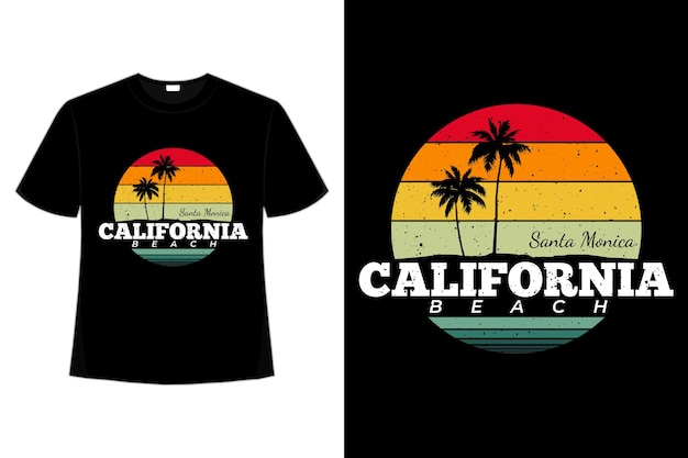 T-shirt Retro California Beach Santa Monica