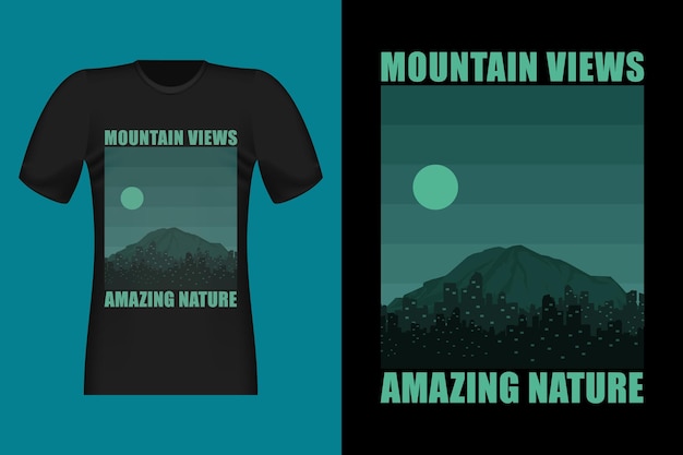 Vecteur t-shirt rétro vintage de mountain views