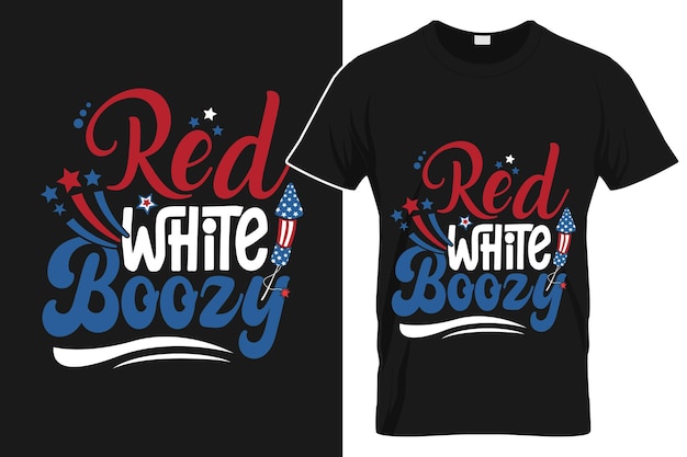 T-shirt rouge et bourré du 4 juillet