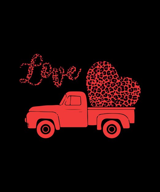 T-shirt Saint Valentin Léopard Love Truck