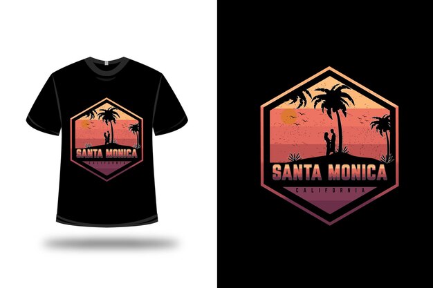 T-shirt Santa California Couleur Orange Et Violet