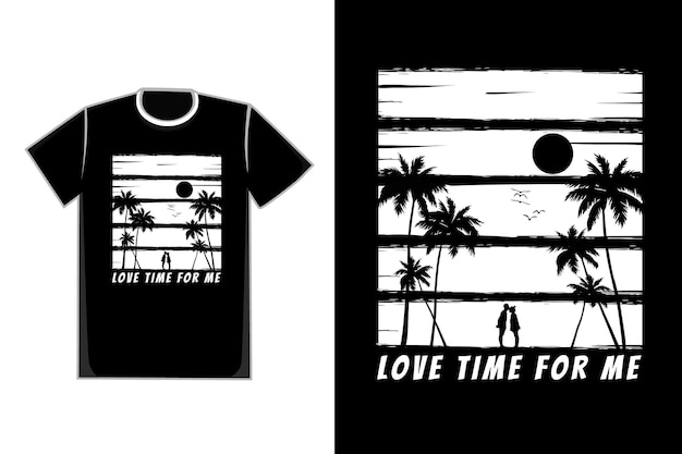 T-shirt Silhouette Couple Romantique Style Arbre Noir Blanc