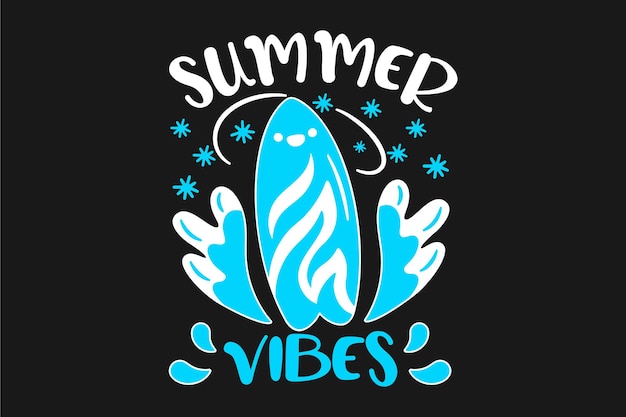 T-shirt Summer Vibes Vecteur Premium