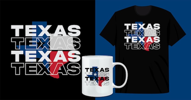 T-shirt Texas Et Conception De Tasse à Café