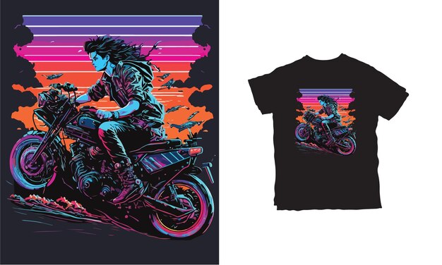 Vecteur un t-shirt avec le titre 'biker'