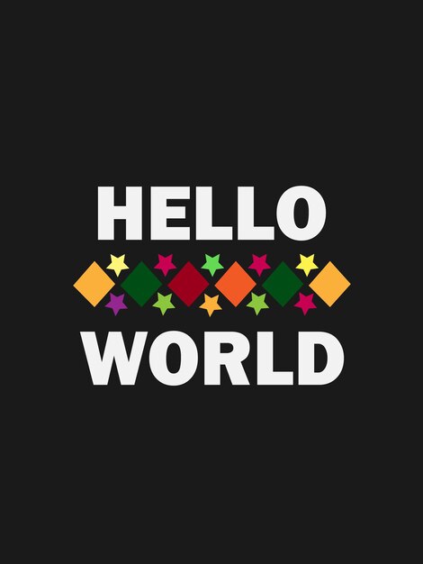 Vecteur t-shirt typographie hello world