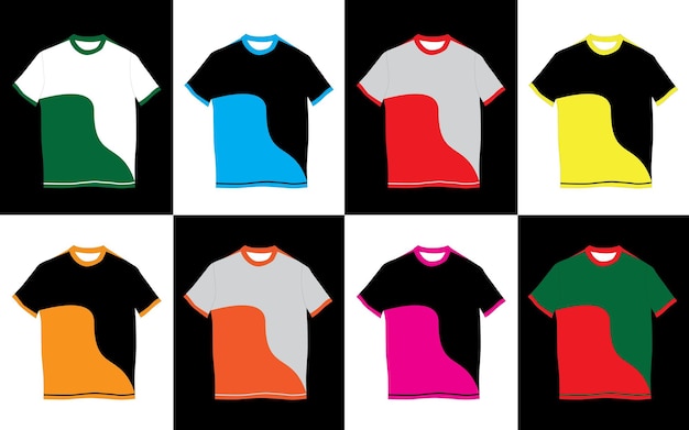 T-shirt vectoriel gratuit avec 8 couleurs