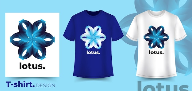 Vecteur t-shirt et vêtements élégants avec logo lotus design tendance