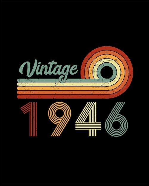 Vecteur t-shirt vintage 1943 80e anniversaire