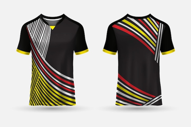 T-shirts De Conception De Maillot De Sport à La Mode Avec Vecteur De Vue Avant Et Arrière