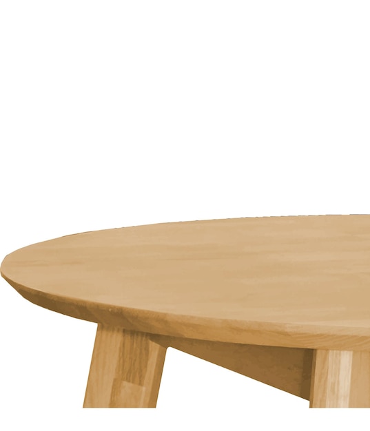 Table en bois sur fond blanc