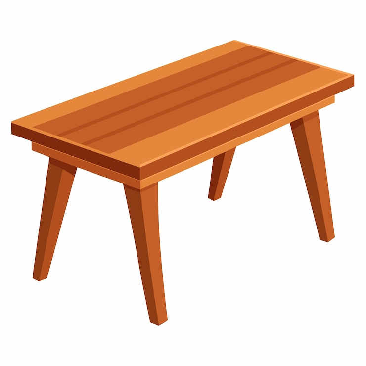 Vecteur une table en bois pour la maison, des meubles de décoration moderne, un design vectoriel